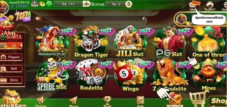 launch 3 Patti Crown app tap wallet icon and open withdraw section to start cash out
